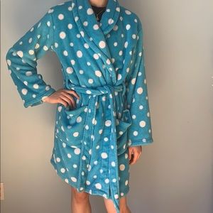 Polka dot bathrobe